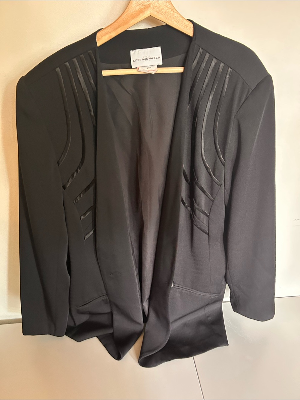 Vintage Lori Michaels Black Women's Open Blazer Jacket